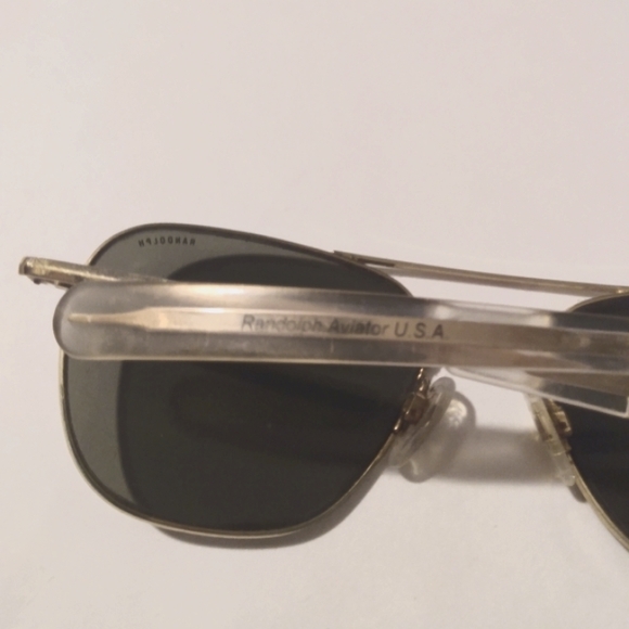 VINTAGE RANDOLPH ENG 58-20 5 1/2  CRYSTAL ORIGINAL PILOT AVIATOR SUNGLASSES - Picture 3 of 16